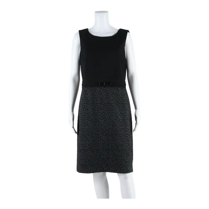 Calvin Klein Womens Pencil Dress Grey Animal Print Sleeveless Midi Uk 12 1