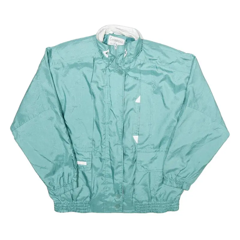 Cambridge Womens Blue Jacket M Polyester Zip Windbreaker Casual Lightweight 1