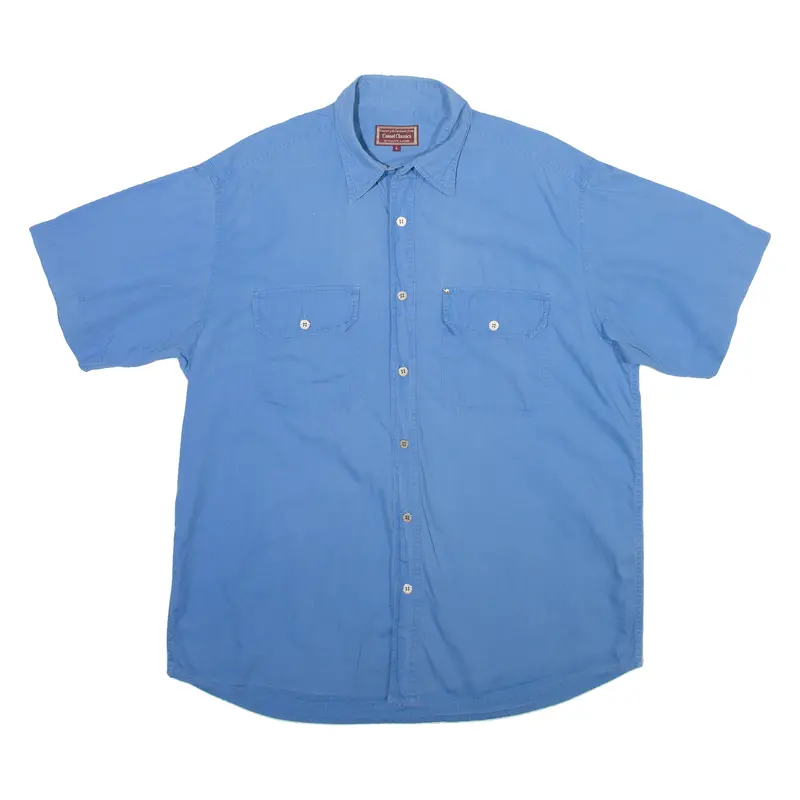 Camel Classics Mens Plain Shirt Blue L 1
