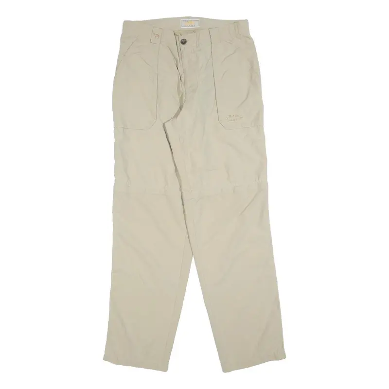 Camel Womens Beige Regular Fit Zip Closure Trousers W32 L34 Casual Lightweight 1