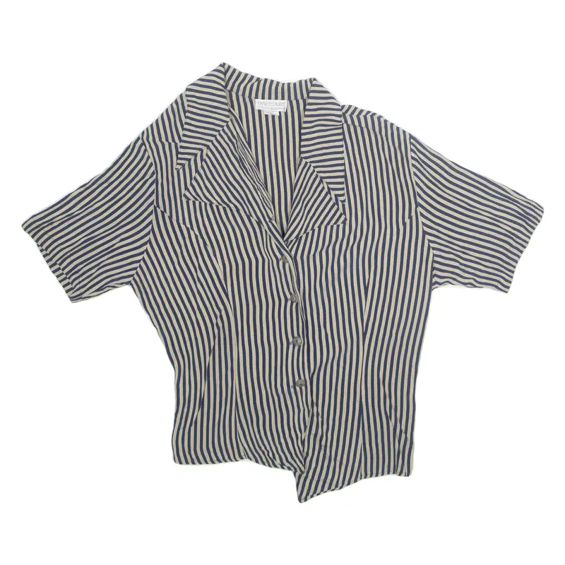 Camille Claudel Womens Printed Shirt Beige Collared Striped L 1