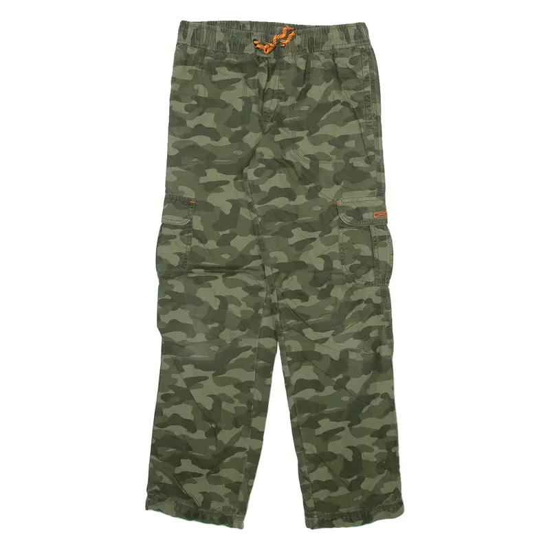 Camo Cargo Mens Trousers Green Regular Straight W28 L28 1