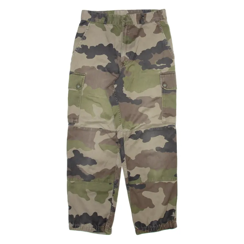 Camo Cargo Womens Trousers Green Relaxed Tapered W24 L26 1