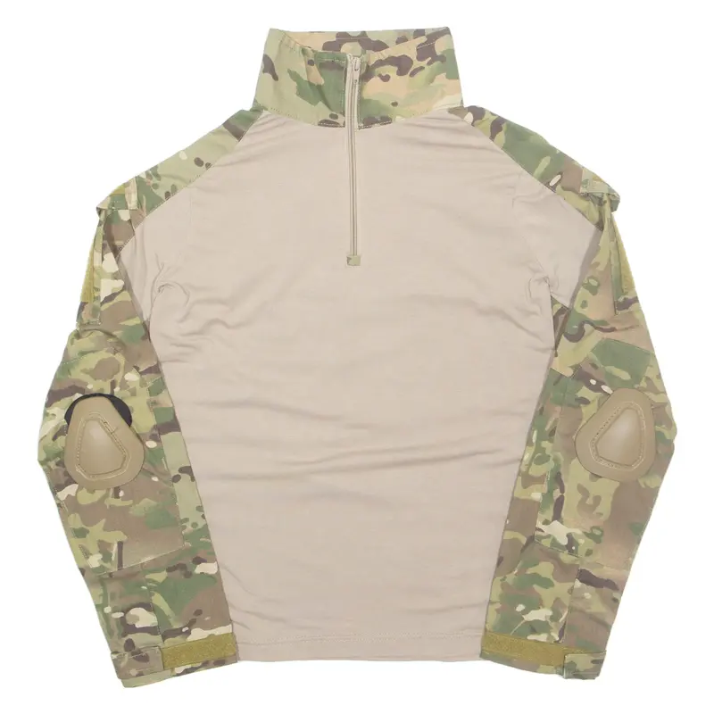 Camo Mens Sweatshirt Green 1/4 Zip S 1