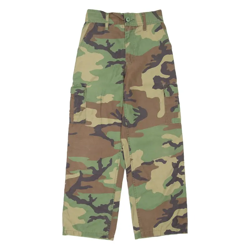 Camo Womens Trousers Green Regular Straight W25 L26 1