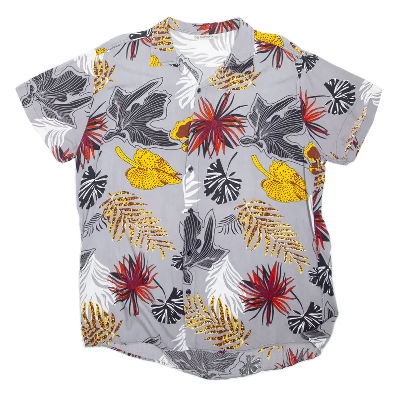 Camp Costa Mens Shirt Grey Crazy Pattern M 1