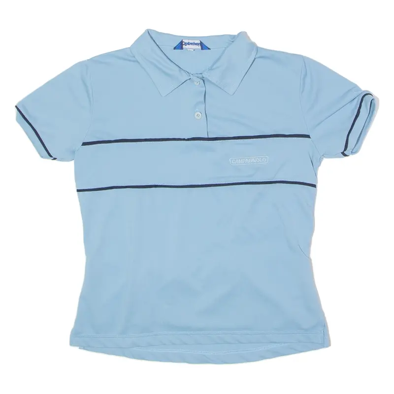 Campagnolo Cycling Womens Polo Shirt Blue 90S Striped M 1