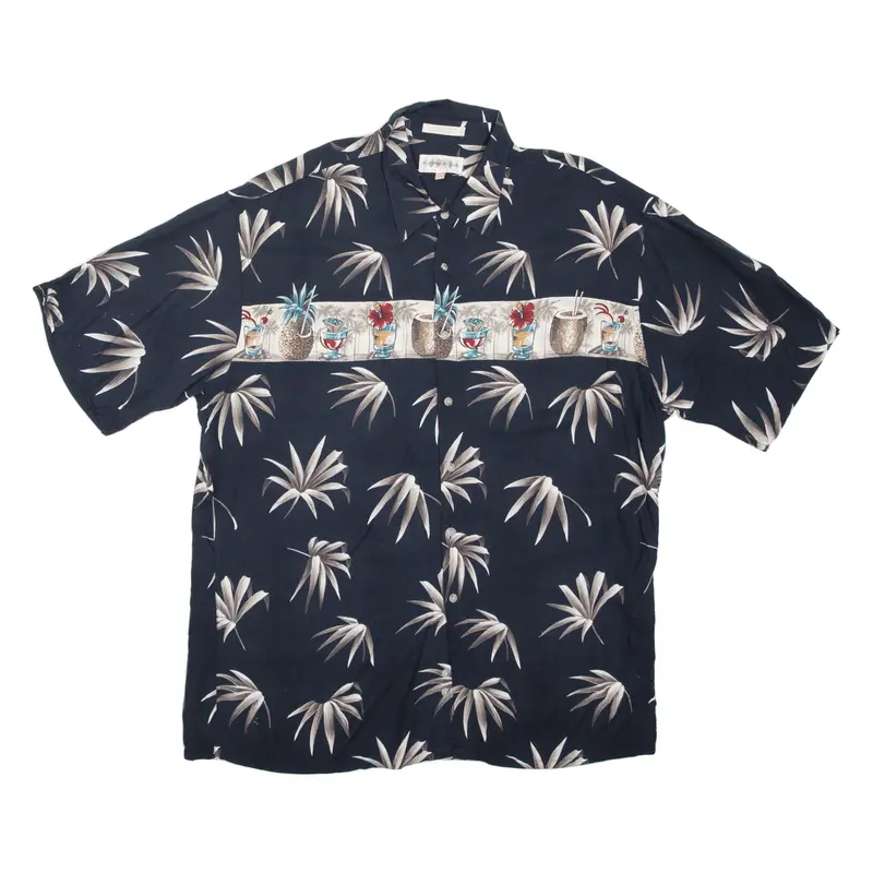 Campia Mens Shirt Black Crazy Pattern Xl 1