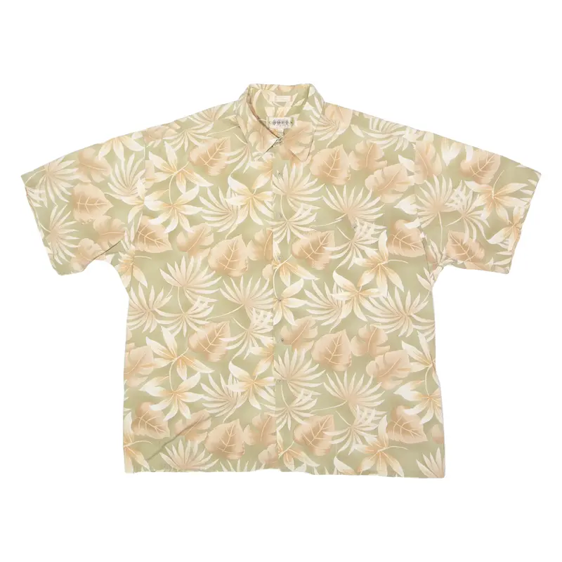 Campia Moda Mens Hawaiian Shirt Green 90S Floral Xl 1