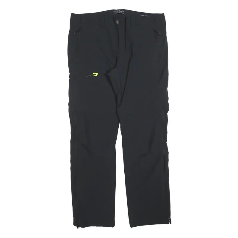 Canda Mens Black Polyester Regular Fit Straight Trousers W38 L34 Zip Closure 1
