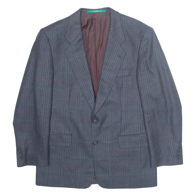 Canda Mens Blazer Jacket Blue Houndstooth L 1