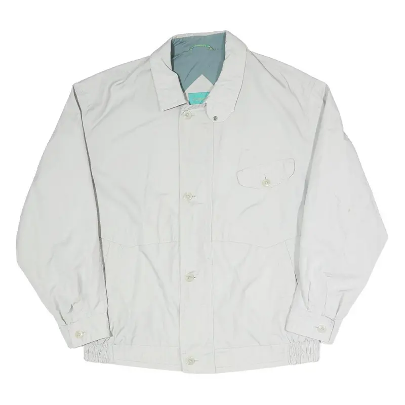 Canda Mens White Button Cotton Blend Jacket Xl Plain Casual Outerwear 1
