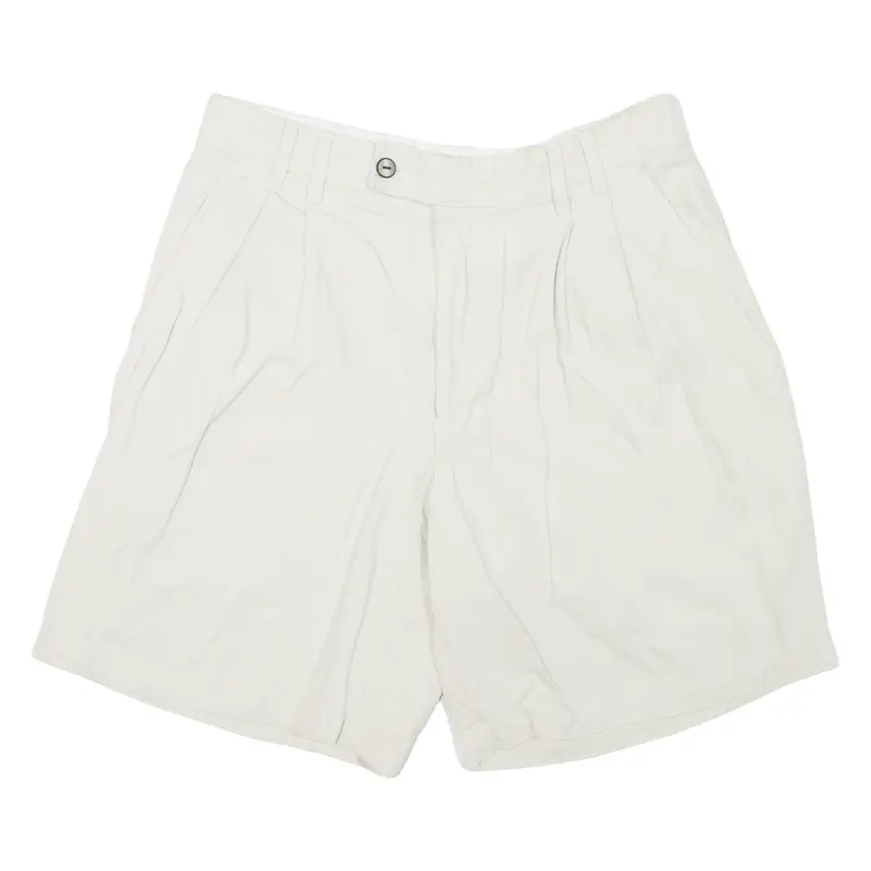 Canda Pleated Mens Casual Shorts Beige S W28 1