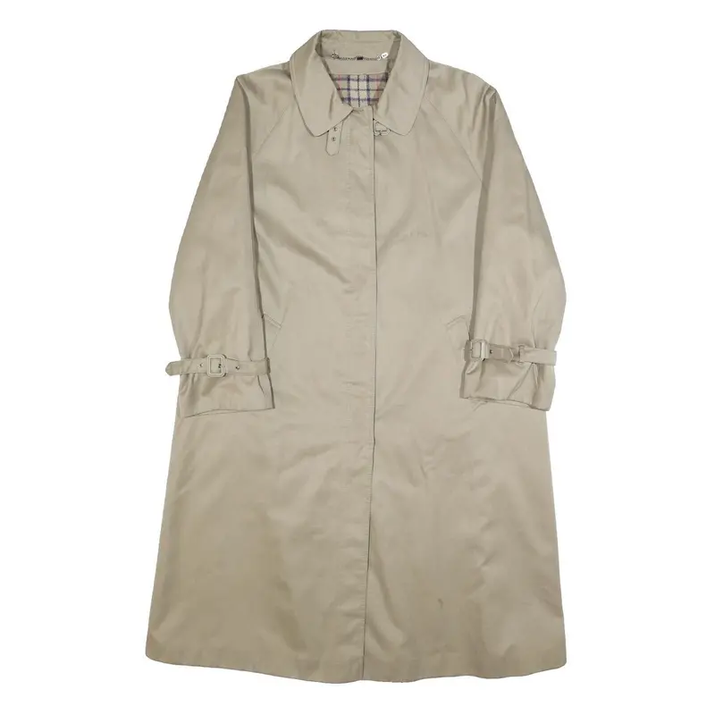 Canda Womens Beige Cotton Classic Jacket M Plain Button Closure Long Sleeve 1