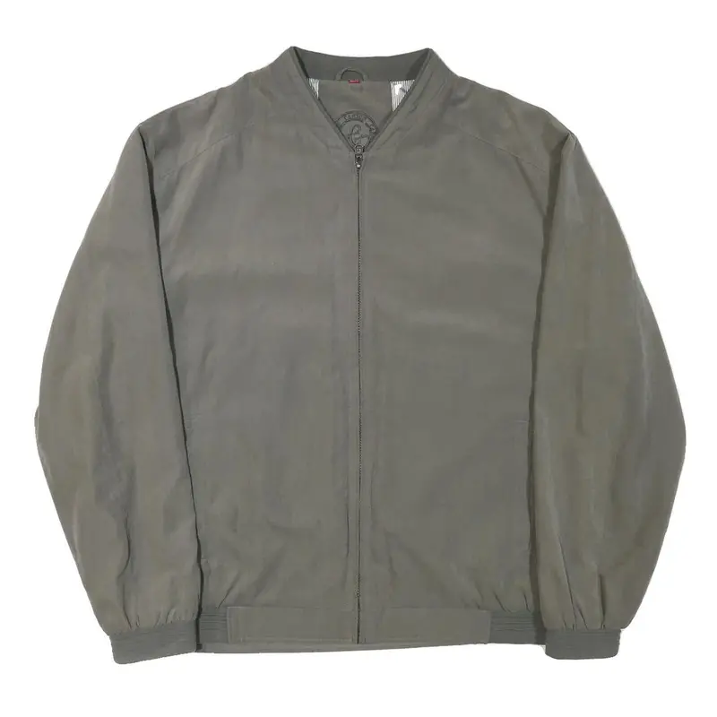 Canson Mens Grey Bomber Jacket 2Xl Polyester Blend Zip Closure Plain 1