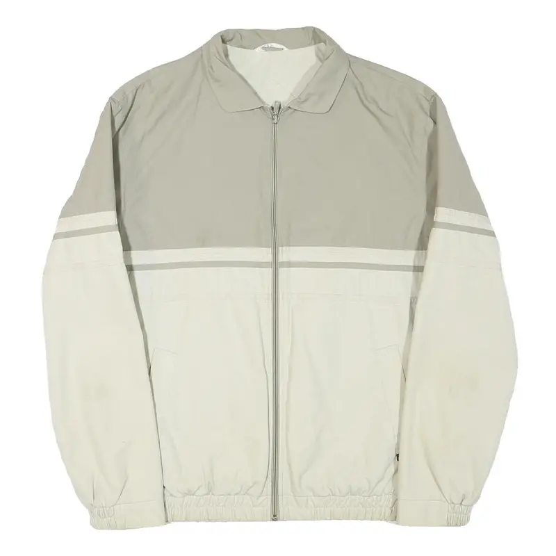 Capitano Mens Beige & Cream Zip Jacket M Cotton Blend Plain Casual 1