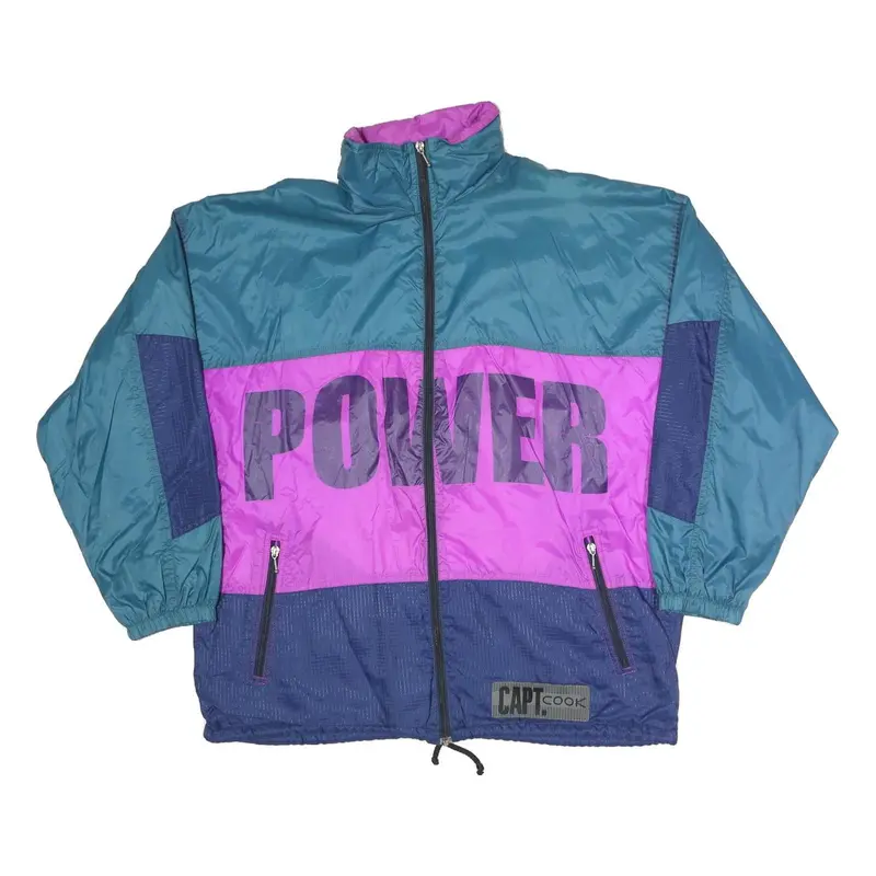 Capt.Cook Womens Blue & Purple Colourblock Power Zip Jacket Xl Polyester Blend 1
