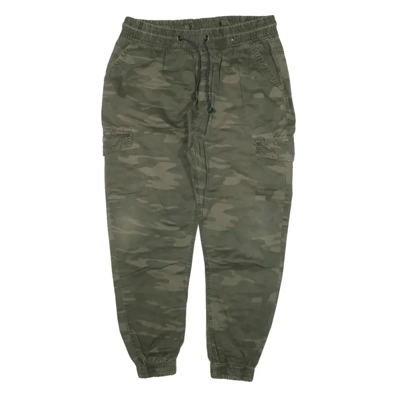 Cargo Camo Womens Trousers Green Loose Tapered W33 L26 1