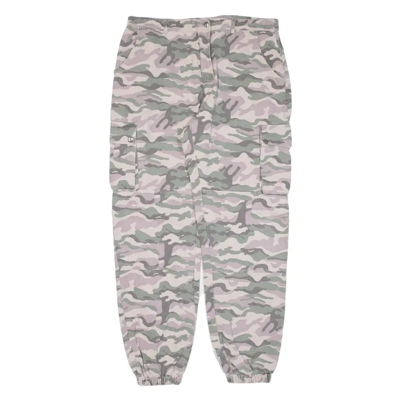 Cargo Camo Womens Trousers Green Relaxed Tapered W33 L29 1