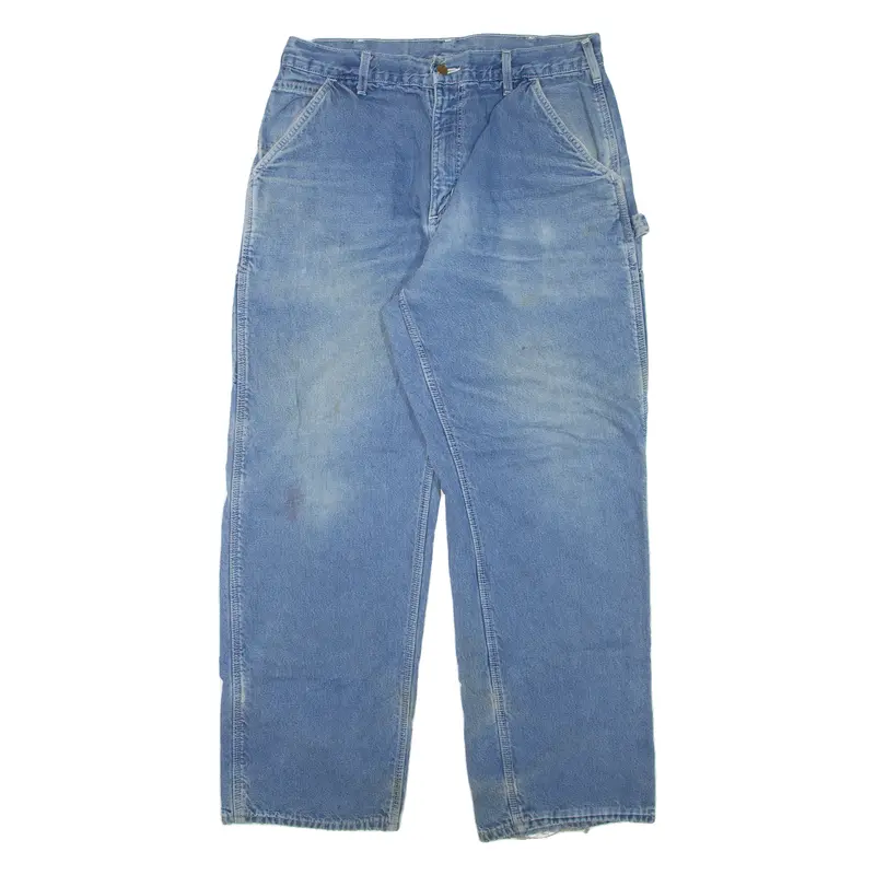 Carhartt Blanket Lined Carpenter Workwear Mens Jeans Blue Straight W34 L30 1