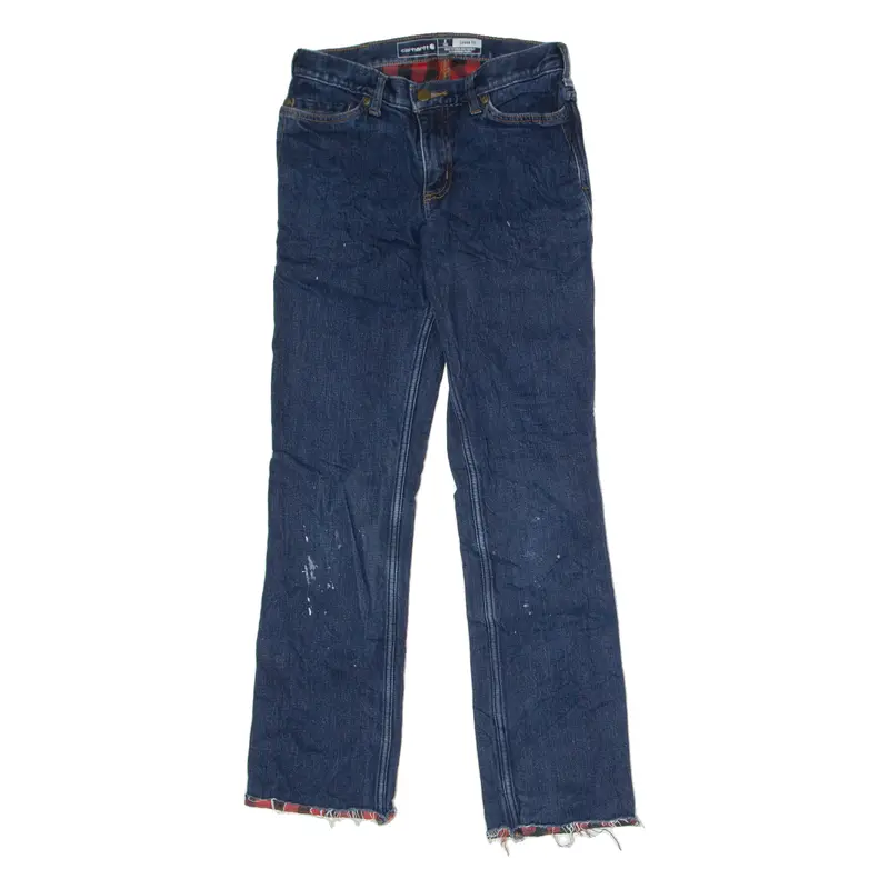 Carhartt Blanket Lined Womens Jeans Blue Loose Straight W26 L28 1