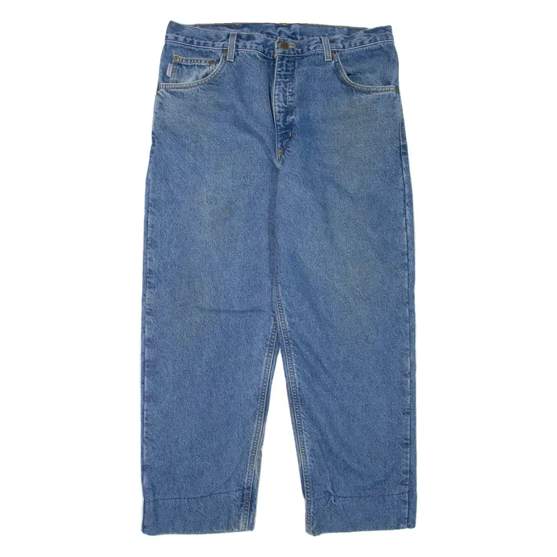 Carhartt Blanket Lined Workwear Mens Jeans Blue Relaxed Straight W34 L27 1