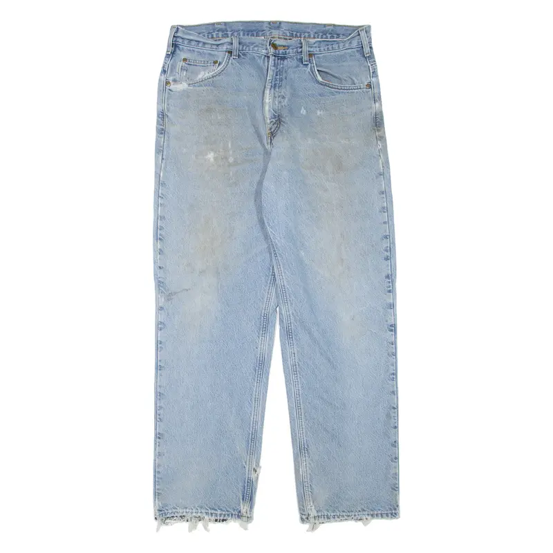 Carhartt Blanket Lined Workwear Mens Jeans Blue Relaxed Tapered W34 L32 1