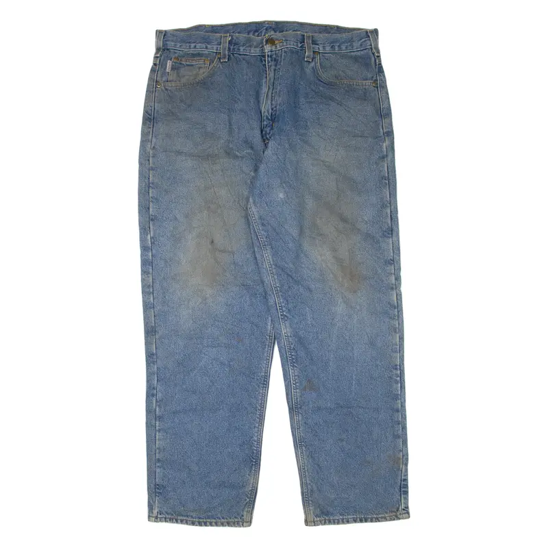Carhartt Blanket Lined Workwear Mens Jeans Blue Relaxed Tapered W38 L32 1