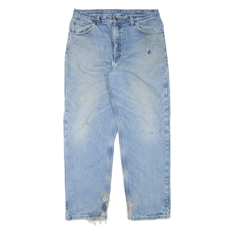Carhartt Blanket Lined Workwear Mens Jeans Blue Straight Stone Wash W36 L32 1