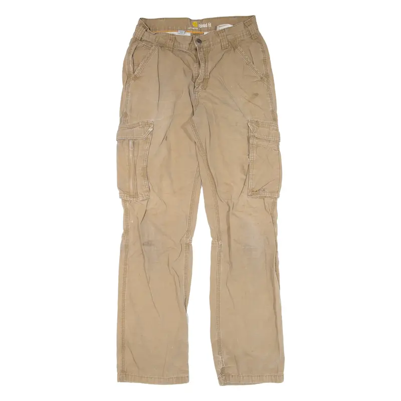 Carhartt Cargo Workwear Mens Trousers Beige Relaxed Straight W28 L31 1