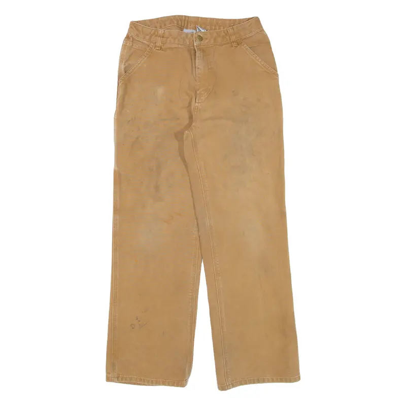 Carhartt Carpenter Workwear Boys Trousers Brown Loose Straight W26 L27 1