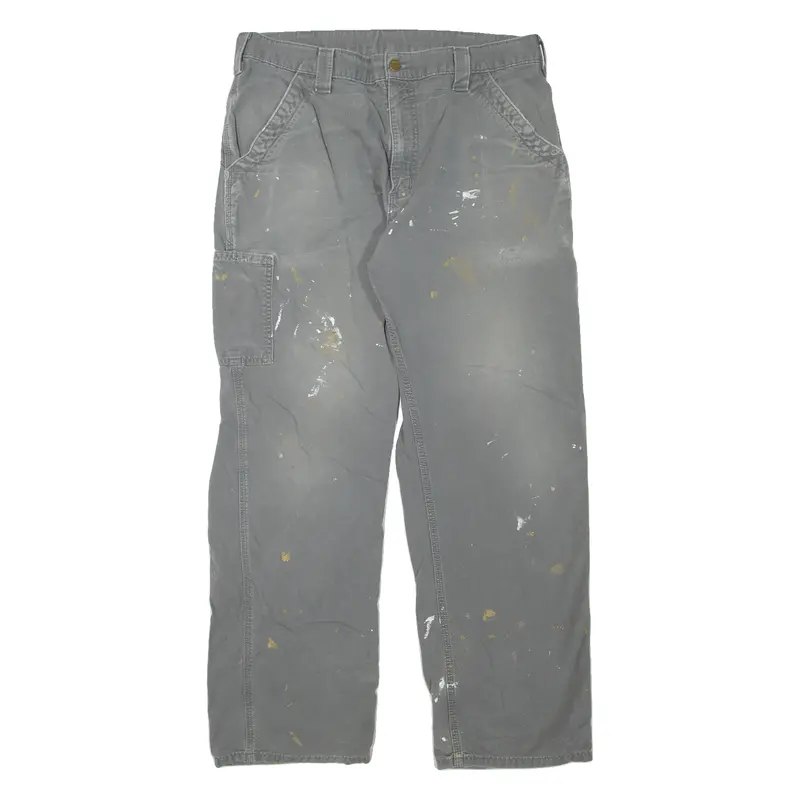 Carhartt Carpenter Workwear Mens Jeans Grey Loose Straight W35 L32 1