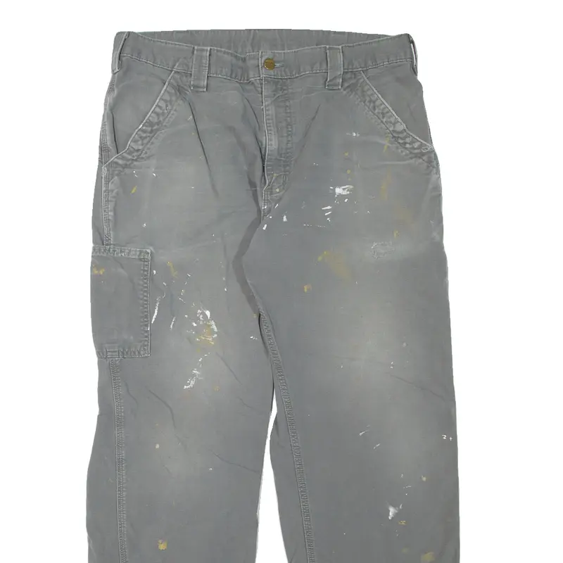 Carhartt Carpenter Workwear Mens Jeans Grey Loose Straight W35 L32 2