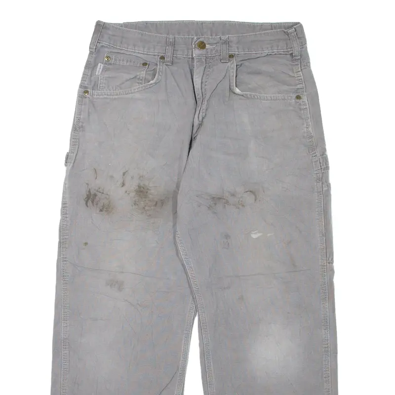 Carhartt Carpenter Workwear Mens Jeans Grey Relaxed Straight W33 L30 2