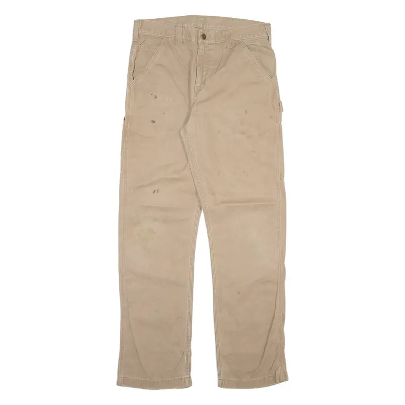 Carhartt Carpenter Workwear Mens Trousers Beige Relaxed Straight W30 L31 1