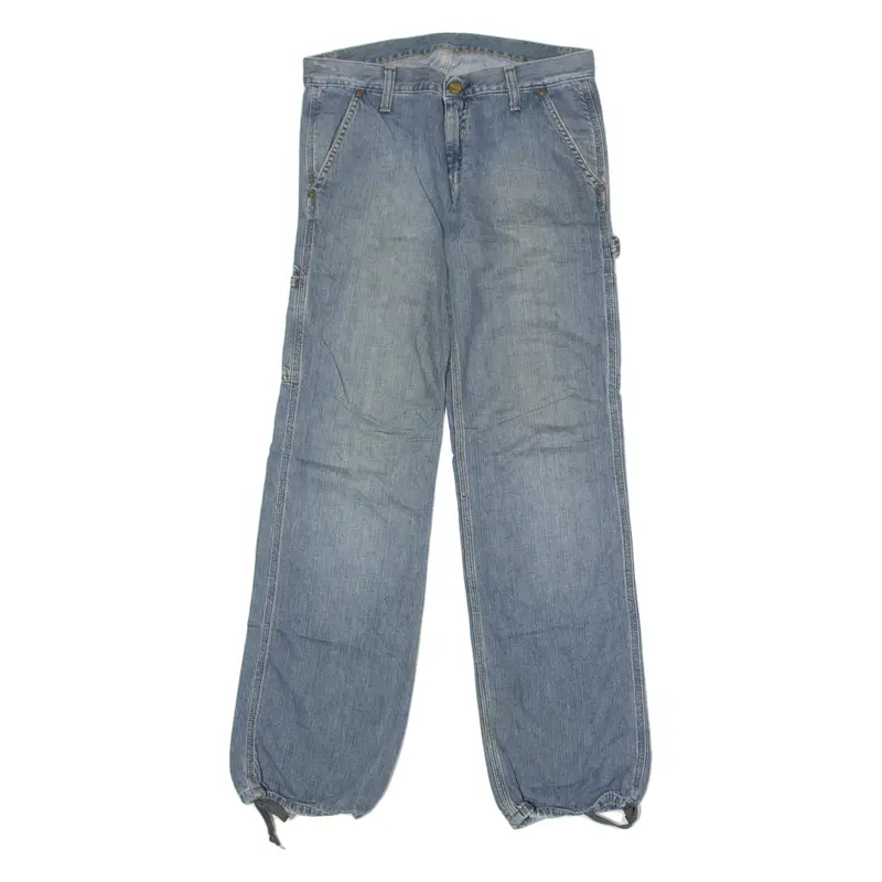 Carhartt Cuffed Carpenter Mens Jeans Blue Regular Tapered W31 L30 1