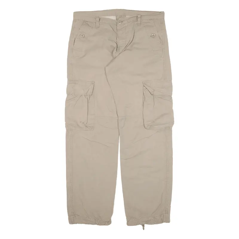 Carhartt Lear Pant Cargo Workwear Womens Trousers Beige Loose Straight W36 L34 1