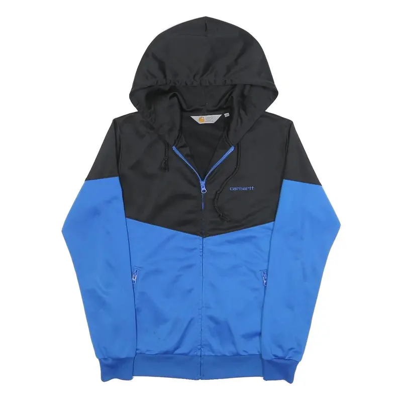 Carhartt Mens Black & Blue Zip Up Hooded Jacket Xs Polyester Casual Activewear 1