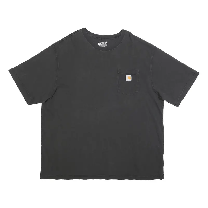 Carhartt Mens Black & Cotton Blend Pocket T-Shirt 2Xl Short Sleeve Crew Neck 1