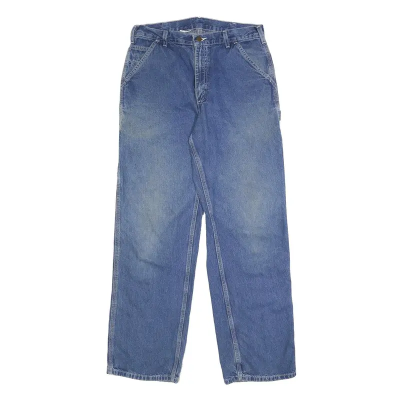 Carhartt Mens Blue Loose Denim Jeans W30 L31 Workwear Zip Closure 1