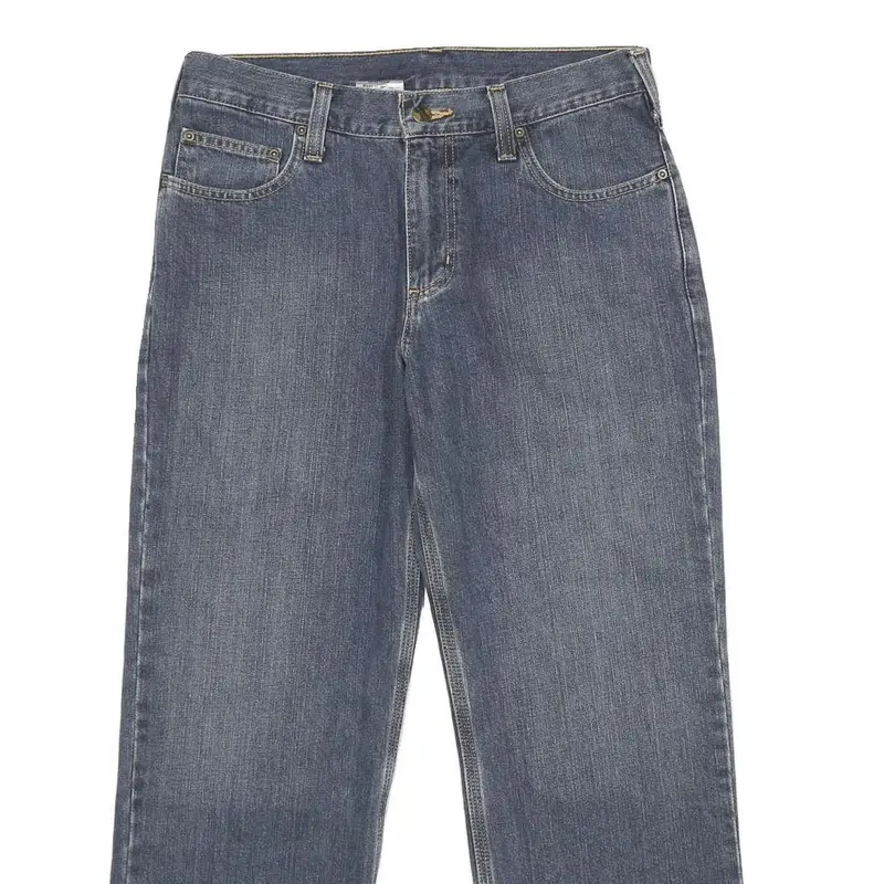 Carhartt Mens Blue Relaxed Straight Denim Light W31 L28 Zip Cotton Blend Jeans 2
