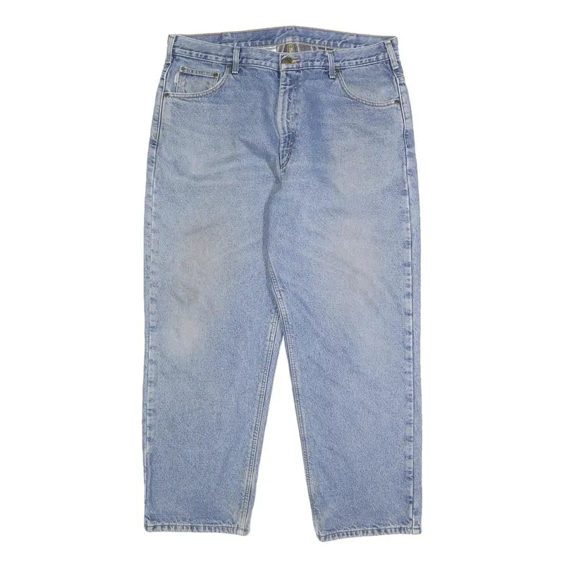Carhartt Mens Blue Relaxed Straight Denim Medium Cotton W40 L30 Workwear Casual 1