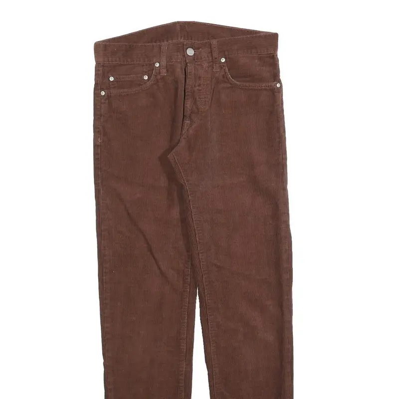 Carhartt Mens Brown Cotton Blend Slim Straight Trousers W28 L32 Casual Wear 2