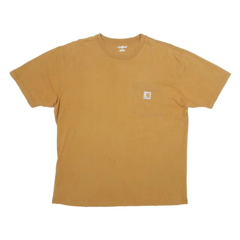 Carhartt Mens Brown Pocket T-Shirt L Short Sleeve Crew Neck Workwear Casual 1