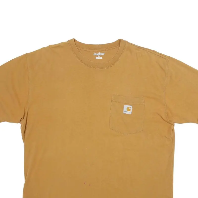 Carhartt Mens Brown Pocket T-Shirt L Short Sleeve Crew Neck Workwear Casual 2