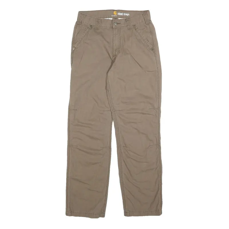 Carhartt Mens Cotton Beige Relaxed Straight Trousers W30 L32 Workwear Casual 1