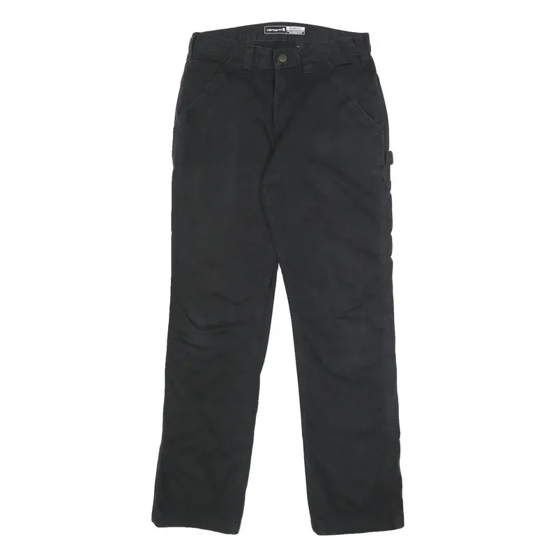 Carhartt Mens Cotton Black Relaxed Straight Trousers W30 L32 Workwear Durable 1
