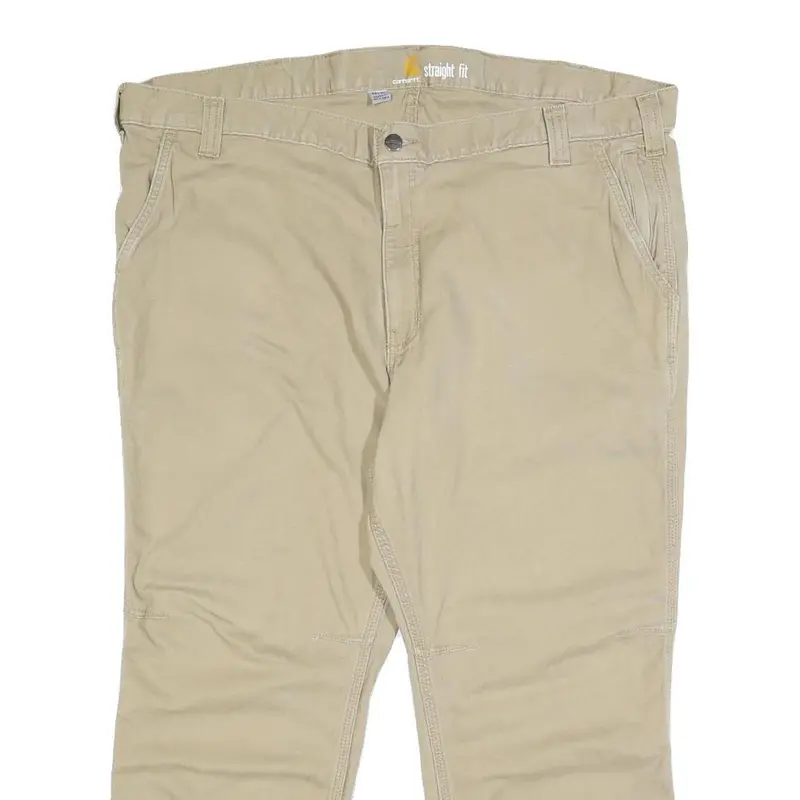 Carhartt Mens Cotton Blend Beige Regular Straight Fit Trousers W42 L25 2