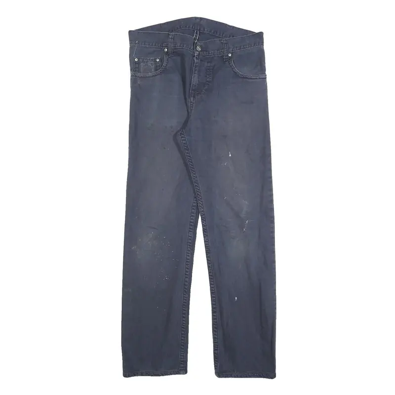 Carhartt Mens Cotton Blend Blue Relaxed Straight Trousers W33 L30 Workwear 1