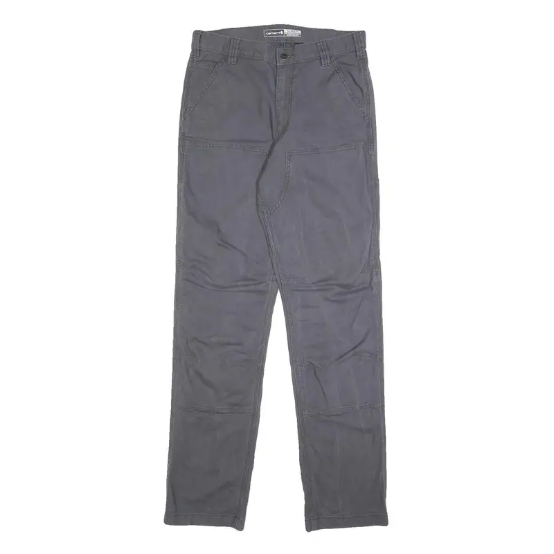 Carhartt Mens Cotton Blend Grey Relaxed Straight Trousers W32 L36 Workwear 1